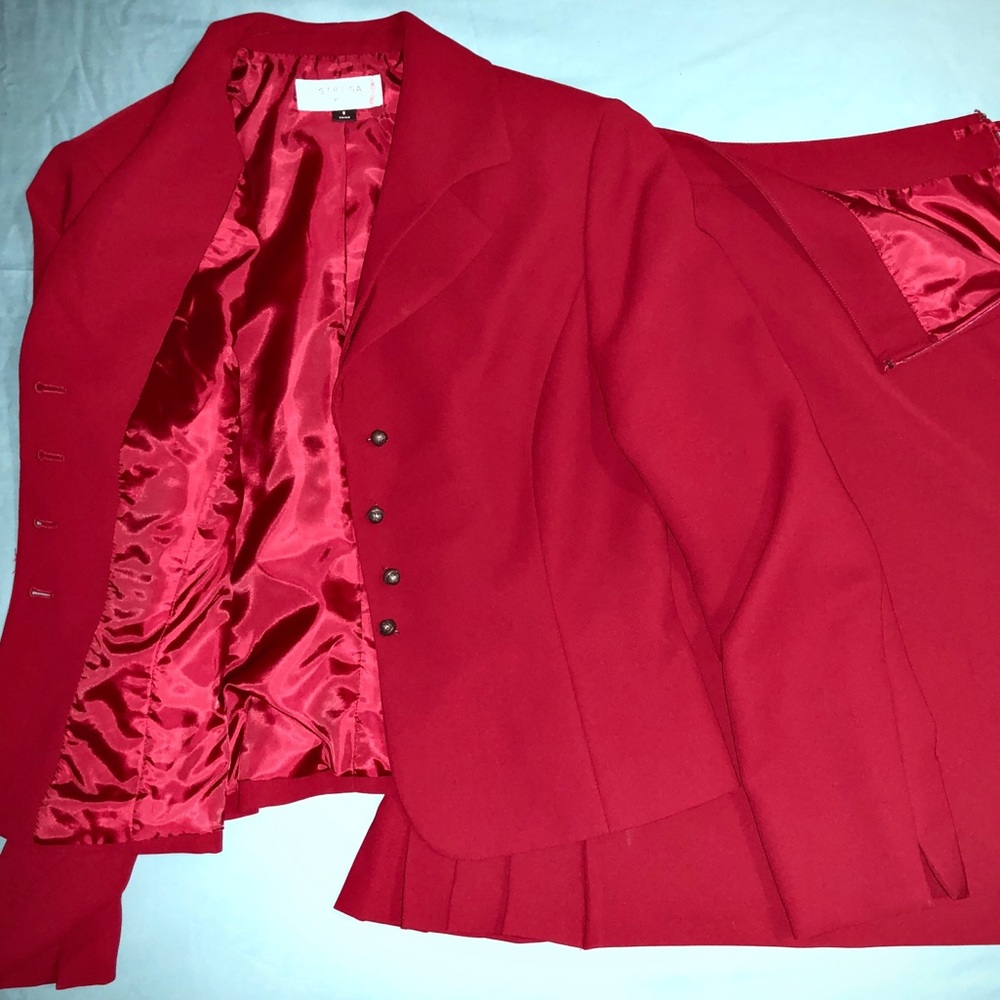 STRESA  ASL Size 8 Suit Jacket & Skirt (cranberry)